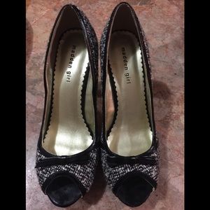 Madden Girl Peep Toe Tweed Heel